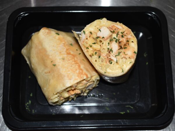 CHEAT MEAL! PROTEIN PLUS! 1LB CHICKEN MAC AND CHEESE BURRITO