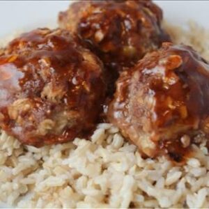 BBQ MEATBALLS AND BROWN RICE