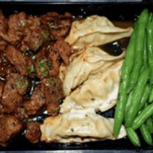 TERIYAKI STEAK AND CHICKEN DUMPLINGS